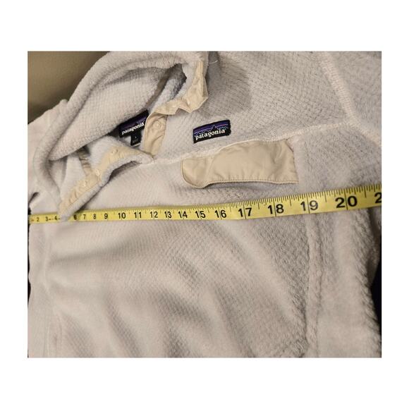 Patagonia Polartec Re-Tool Quarter Snap Fleece Cream Gray Pockets Womens Large - Picture 9 of 11